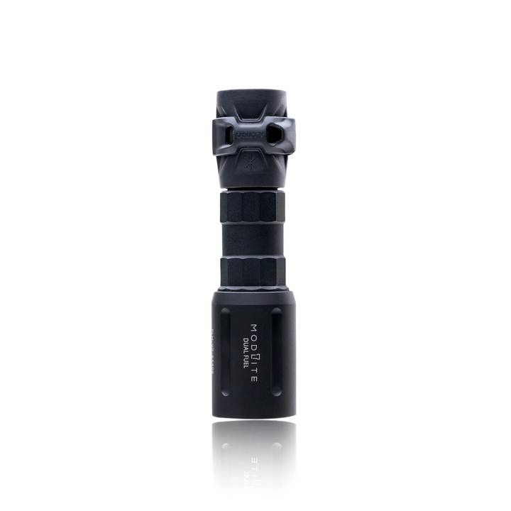 Black flashlight on a white background