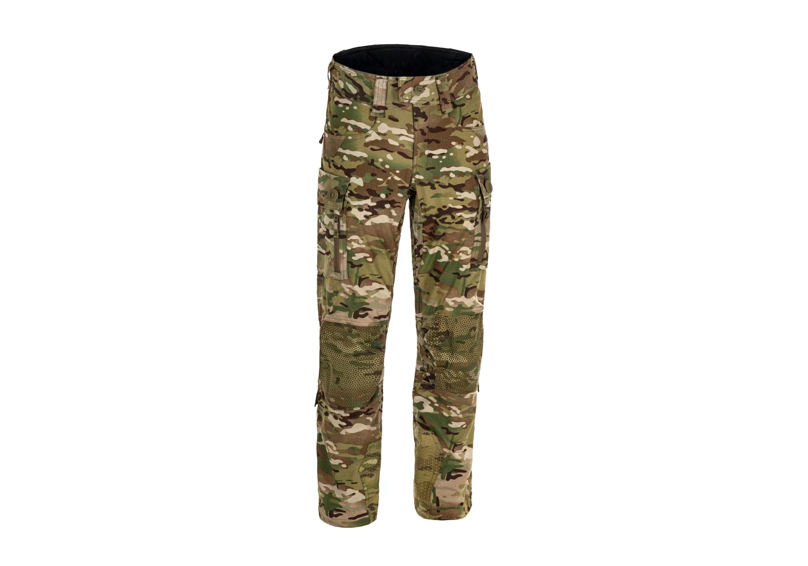 Camouflage pants on a white background
