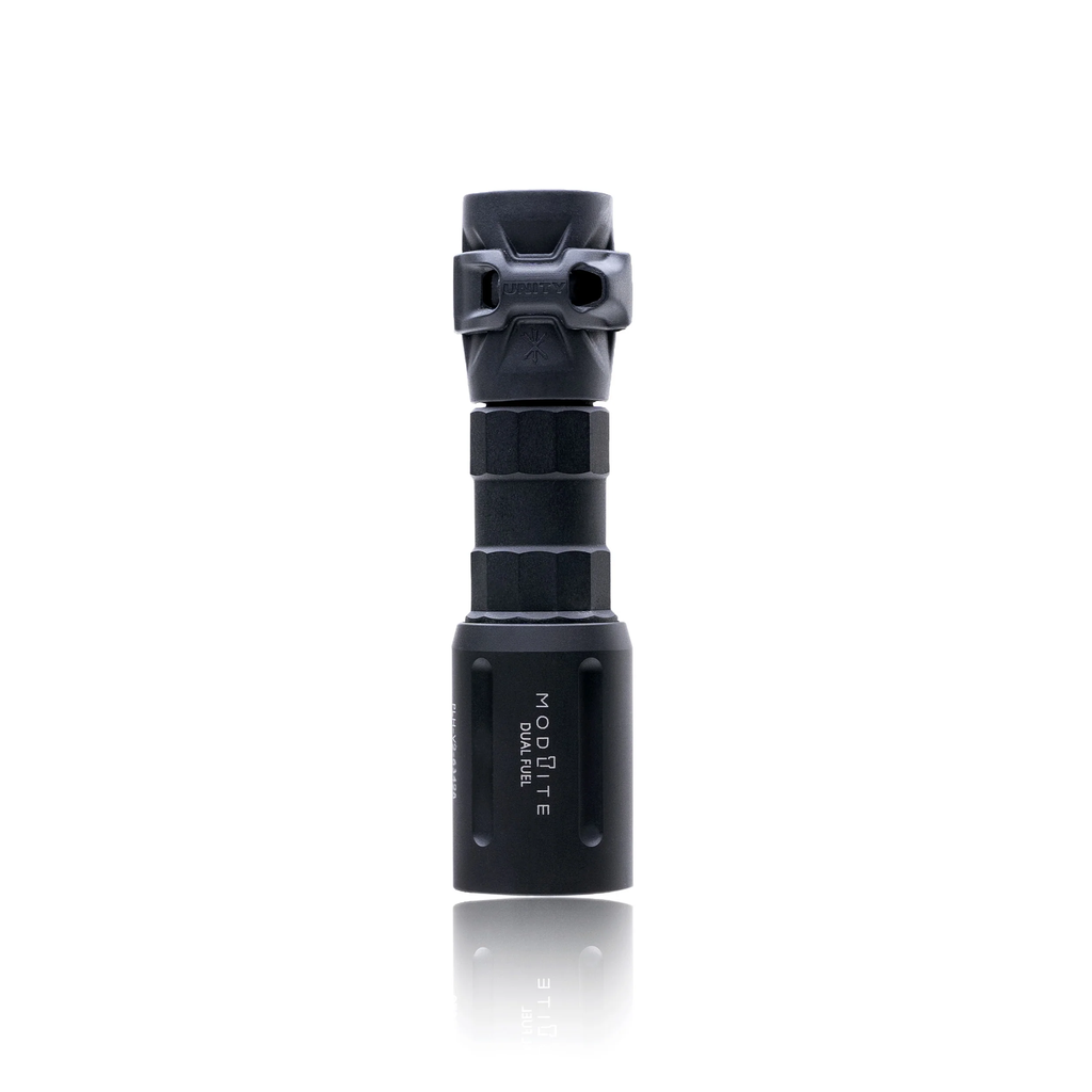 Black flashlight on a white background