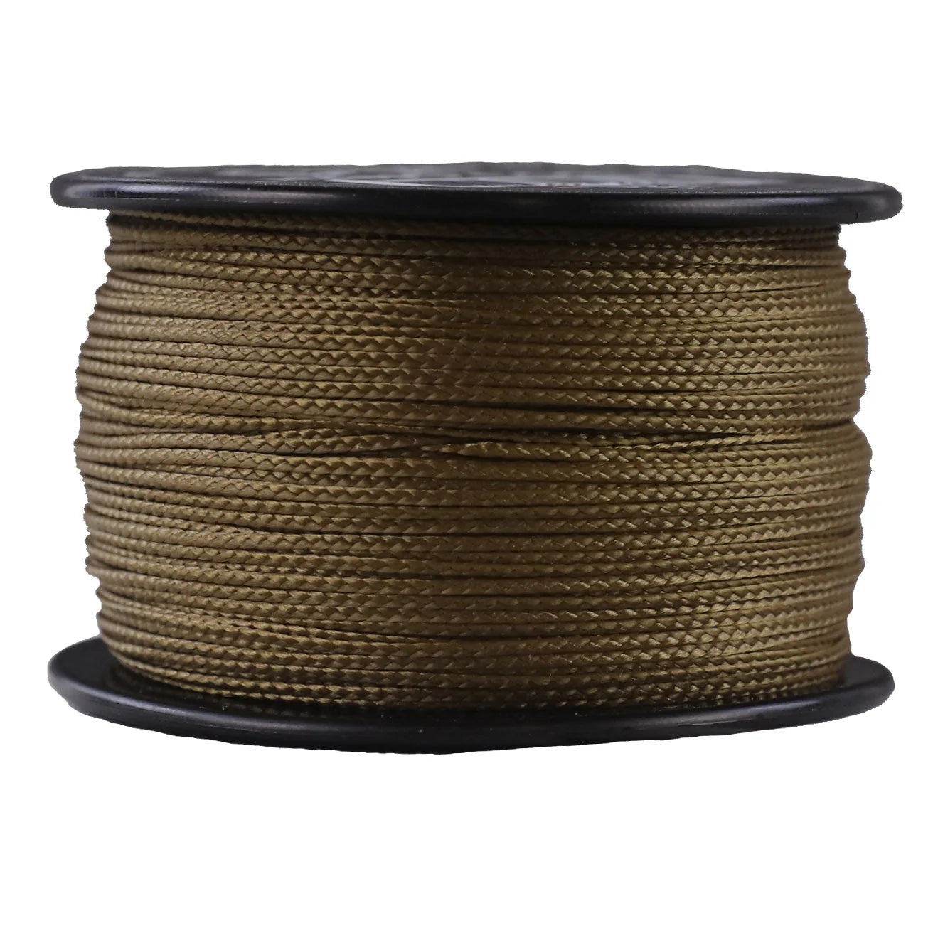 Spool of brown rope on a white background