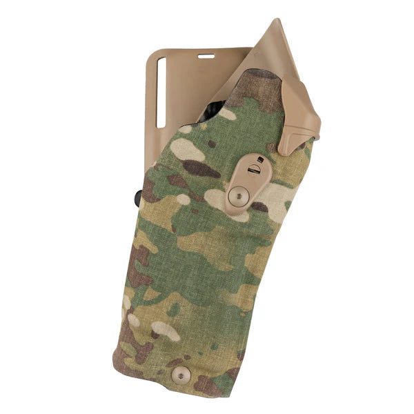Camouflage holster with a beige background
